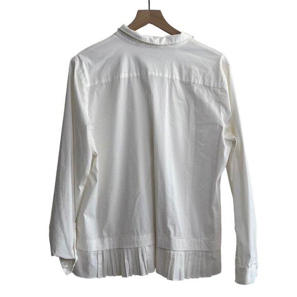 J. Jill Women White Shirt Collection White Button Up Pleated Hem Size Small. - Picture 2 of 11